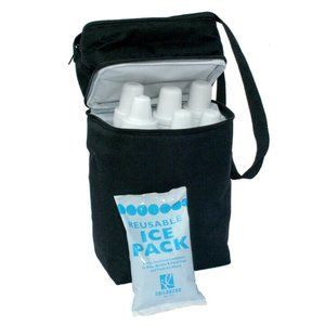 J.L Childress 6 Bottle Cooler, Insulated Breastmilk Cooler and Bag for Baby Food